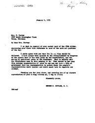 ["The document  is a response to a postal card expressing views on national problems. The writer agrees with the recipient's views on Congress not relinquishing powers to the President and emphasizes the importance of representative government. The writer appreciates the recipient's input and signs off as Congressman George B. Schwabe."]