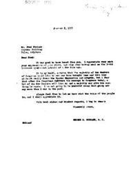 ["Fred Steiner writes to Congressman George B. Schwabe expressing his support for bringing the troops home and favoring Hoover's foreign policy. Congressman Schwabe believes that most Members of Congress also want the troops brought home, but fears that the President's message to Congress may sway opinions. Schwabe appreciates Steiner's input and values the voice of the people."]