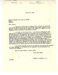 ["The document  is a letter from George B. Schwabe in response to three women from Oklahoma who expressed their disapproval of the UN's handling of international issues and support for Mr. Hoover's advice on international policy. Schwabe agrees with their views and mentions that many people in his district share the same sentiment. He also criticizes the current national administration and Congress for mishandling international problems. The document ends with the women expressing their support for Mr. Hoover's views on international policy and their disapproval of Mr. Acheson's policies regarding China."]