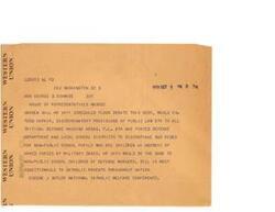 ["The document  is a communication regarding the Barden Bill HR 5411, which would extend unfair and discriminatory provisions of Public Law 874 to all critical defense housing areas. The bill would force the discontinuation of bus rides for non-public school children of defense workers, similar to the impact on children of members of the armed forces at military bases. The bill is particularly objectionable to Catholic parents nationwide."]