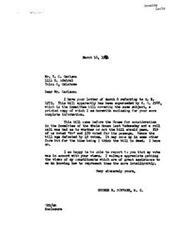 ["The document from George B. Schwabe to Mr. T. C. Carlson discusses a housing bill, H. R. 2988, which was defeated in the House by 49 votes. The bill was regarding rent control, which the constituent strongly opposed, arguing that it is unconstitutional and unjust. The constituent urged Schwabe to continue opposing such legislation. Schwabe reassured the constituent that his vote was in line with their views and appreciated their input."]