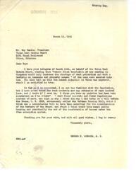 ["The document  is a letter from George B. Schwabe, a member of Congress, responding to a telegram from Roy Deaton, president of the Tulsa Real Estate Board, regarding Senate Joint Resolution 39. Schwabe expresses his opposition to rent controls and regulations, stating that he voted against a bill that he believed would lead to public housing and the end of construction under the free enterprise system. Deaton had expressed concerns that the resolution would worsen the shortage of rental properties and harm tenants and property owners."]
