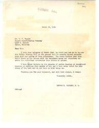 ["The document  is a correspondence between Mr. U.T. Rogers and Representative George B. Schwabe regarding opposing the Public Housing Bill due to its interference with free enterprise. Rogers expresses concern about public housing being built with taxpayer money and depriving individual contractors of income. Schwabe agrees with Rogers and states his opposition to public housing and socialized housing. Rogers also requests the elimination of credit control regulations."]