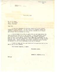 ["The document  is a letter from George B. Schwabe to C. O. Potts, thanking Potts for urging him to vote against socialized public housing. Schwabe agrees with the sentiment that taxpayer money should not be spent on public housing when private industry can do it better and cheaper. Schwabe expresses his opposition to the socialization of various government activities and assures Potts that they are on the same page on this issue."]