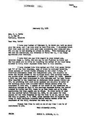 ["The document from George B. Schwabe to Mrs. J.A. Davis addresses her concerns regarding her sons, one missing in action in Korea and the other currently fighting there. The document explains the eligibility of alien spouses of United States citizens in the armed forces to enter the United States, with details on a bill that extends the time period for admission of alien spouses and minor children of citizen members of the United States Armed Forces. Mrs. Davis had written to Schwabe on behalf of her sons who are married to Japanese women and are seeking to bring them to the United States after their service in Korea. Schwabe assures Mrs. Davis that he will provide assistance and support in this matter."]