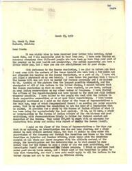 ["The sender of the letter is updating the recipient, Frank V. Shaw, on his opposition to the Basone resolution regarding Indian affairs. He believes it is not the best approach and instead supports a resolution by Congressman Frank T. Bow that would place the study and investigation of Indians under government supervision. The sender also discusses the financial situation of the Osage tribe and their willingness to take care of their own expenses, which may impact the decision to keep them under federal supervision. Overall, the sender advocates for a more practical and businesslike approach to handling Indian affairs."]