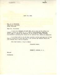 ["The document  is a letter from Congressman George B. Schwabe to Mrs. J. E. Whitehorn, in response to her request for copies of H.R. 3073 by Representative Armstrong. Schwabe promptly ordered and enclosed the copies of the bill, expressing his willingness to be of service to Mrs. Whitehorn and her friends while in Congress."]