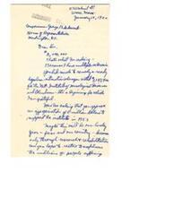 ["The document is from a person with multiple sclerosis thanking Congressman George B. Schwabe for voting for funding for the National Institutes of Neurological Diseases and Blindness. The person is now asking for an appropriation of $5 million to support the institute in 1953, as research and rehabilitation are needed to restore usefulness to millions of people suffering."]