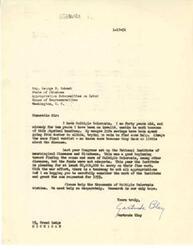 ["The document is written by Gertrude Blay Bley, a forty-year-old invalid with Multiple Sclerosis, to Representative  George B. Schwab of Oklahoma. She pleads for adequate funding for the National Institute of Neurological Diseases and Blindness to help find a cure for Multiple Sclerosis. She emphasizes the importance of research in finding a cure for the disease and asks for $8,000,000 in funding for the Institute in 1953."]