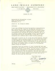 ["The document is from B. Downing, Division Manager of Lane-Wells Company, to the Appropriations Subcommittee on Labor in the House of Representatives. Downing expresses support for funding the National Institute of Neurological Diseases and Blindness, citing personal interest as a patient with multiple sclerosis. He requests favorable consideration for increased funding for research and study, emphasizing the importance of federal monies in advancing progress towards finding a cure for neurological diseases."]