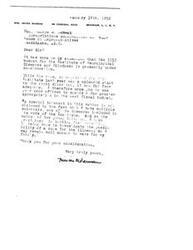 ["Mrs. Irving Warman is writing to Honorable  George H. Schwabe urging for a greater appropriation for the Institute of Neurological Diseases and Blindness in the 1953 budget. She has a personal interest in the matter as she suffers from multiple sclerosis, one of the diseases the Institute works on. Mrs. Warman emphasizes the importance of funding for research and finding a cure for these diseases."]