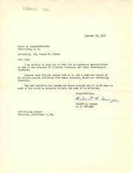["Two letters addressed to Mr. George B. Schwab urging him to vote for an increased appropriation to aid in the research of Multiple Sclerosis and other neurological diseases. The documents highlight the number of people affected by these diseases, the importance of the National Institute of Neurological Diseases and Blindness, and the need for continued funding for research and training."]