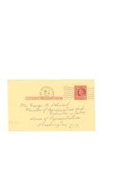 ["A postcard dated January 30, 1952, addressed to Mr. George B. Schwab, a member of the appropriations subcommittee on Labor in the House of Representatives, requesting funding of at least one million dollars for the National Institute of Neurological Diseases and Blindness. The research being conducted is important for those suffering from multiple sclerosis. The sender, Bertha Forderwount, expresses gratitude for the consideration of this request."]