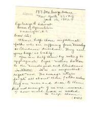 ["The document is a plea for assistance in funding for those suffering from neurological disorders and blindness. The writers urge Representative  George B. Schwabe to appropriate eight million dollars to the neurological and blindness institute. They highlight the importance of not forgetting about these individuals and ask for support in helping them. The writers also mention their personal connection to the cause, as one of their sisters is suffering from a neurological disorder. They urge Representative  Schwabe to help the millions of people in need of assistance."]