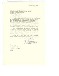 ["A letter dated January 20, 1952 from D. H. Tessmer to Congressman George B. Schwab, discussing the importance of funding for the National Institute of Neurological Diseases and Blindness, specifically for research on Multiple Sclerosis. The document emphasizes the severity and impact of the disease and requests an appropriation of eight million dollars for research grants."]
