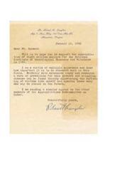 ["Mr. Langelier is urging Mr. Schwab to support an appropriation of eight million dollars for the National Institute of Neurological Diseases and Blindness in 1953. He explains that as a victim of multiple sclerosis, research in this field is crucial in finding a cure or prevention for the disease and alleviating suffering. He also mentions sending a similar appeal to other members of the Appropriations Subcommittee on Labor."]
