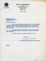 ["The State Commissioner of Charities and Corrections in Oklahoma is requesting Miss Minnie Poole to send 100 pictures to be hung in state institutions, as they currently have very few. The commissioner expresses gratitude and understanding for the delay in receiving the promised pictures."]