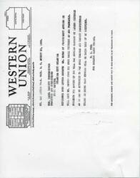 ["This is a telegram requesting payment for express charges on pictures being sent by Mr. Harper to Mrs. Mabel Bassett in Oklahoma City. It emphasizes the importance of sending money by telegraph or cable for quick and safe transactions."]