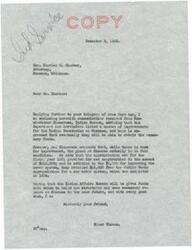 ["The letter discusses the improvements needed at the Indian Sanatorium in Shawnee, Oklahoma and mentions previous funding for new construction and improvements to the sewer and water systems. The hope is expressed that the Indian Affairs Bureau will receive funds for new structures and repairs in the near future."]