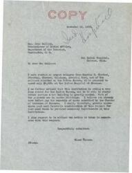 ["Elmer Thomas writes to Commissioner John Collier requesting increased funds for the Indian Hospital in Shawnee, Oklahoma, as only $5,000 out of the allotted budget is proposed to be spent. Thomas highlights the need for necessary improvements at the hospital to provide better service, especially since some patients are housed in wooden buildings. He asks for favorable consideration of the request and to be informed of any action taken. Commissioner Collier responds, assuring Thomas that he will do his best to secure the funds and will provide an update when possible."]