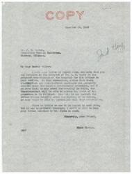 ["Dr. J. E. Walker writes to Senator Elmer Thomas regarding A. C. Davis's interest in the construction of a hospital for Indians in Shawnee. Senator Thomas responds, stating that contracts for such projects are awarded through governmental procedures and that Davis should contact the Indian Office for more information. The Democratic Central Committee also writes to Senator Thomas in support of Davis, highlighting his qualifications and loyalty to the Democratic party. They request that Senator Thomas consider Davis for the hospital project and other potential work in the state."]