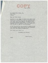 ["The letter is addressed to Moses White Horse Sr. from Elmer Thomas, discussing the lack of provisions for printing hearings other than those held on regular bills and before regular committees. White Horse is encouraged to contact Elmer Thomas for any desired hearings, and his communication will be promptly considered. The letter also mentions the Indian Protective Association and includes a list of board members. Additionally, there is a request to have hearings held by the American Indian Federation printed and made public, in order to seek justice for all Indians."]