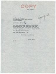 ["Elmer Thomas acknowledges receipt of letters from Vern E. Thompson and assures him that his suggestions and matters will have his full attention. Thomas sends his best wishes to Thompson."]