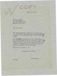 ["The letter acknowledges receipt of a letter from Ellis regarding Charles Grounds of the Seminole Tribe being in Washington. The writer assures Ellis that Grounds will be extended every courtesy and offers to assist him in any way possible."]