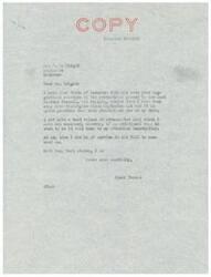 ["Wright writes to Senator Thomas informing him that resolutions passed by the Choctaw Council regarding taxation of restricted land have not yet been received by him. He requests an additional copy to bring it to the Senator's attention. Senator Thomas responds, stating that he has been away from Washington and has not yet had the chance to go through his accumulated mail, but assures Wright that he will address the matter as soon as possible."]