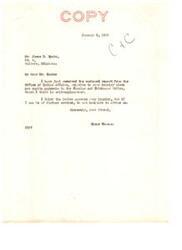 ["Senator Elmer Thomas received a letter from James R. Spain inquiring about per capita payments to the Choctaw and Chickasaw Tribes. The Office of Indian Affairs responded, stating that per capita payments were not planned and that the funds would be used for a more constructive purpose. The letter from the Office of Indian Affairs was forwarded to Spain for his information."]