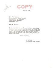 ["The letter acknowledges receipt of a letter from the Commissioner of Indian Affairs and states that it will be forwarded to Senator Thomas for his attention. It mentions upcoming hearings in Yuma, Arizona and Gallup, New Mexico."]
