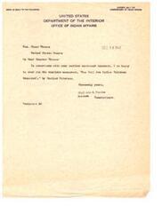 ["The Assistant Commissioner of Indian Affairs is sending Senator Elmer Thomas a monograph titled How Well Are Indian Children Educated? by Shailer Peterson in response to his expressed interest."]