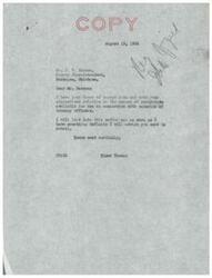 ["Elmer Thomas received a letter from the County Superintendent of Muskogee, Oklahoma regarding the amount of money available for salaries of truancy officers. He promised to look into the matter and provide more detailed information soon. He also forwarded the letter to the Commissioner of Indian Affairs in Washington, D.C. asking for suggestions on how to handle the funds in Oklahoma."]