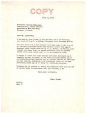 ["Elmer Thomas is writing to William Zimmerman, Commissioner of Indian Affairs, to inform him that nine tons of old records of the Five Civilized Tribes were burned in Muskogee. He requests that no further records be destroyed as they have historical value and may be useful for reference purposes. Thomas asks for a report on the action taken in response to his request."]