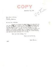 ["Mrs. Pearl Sellers wrote a letter inquiring about the funds of the Five Civilized Tribes, and Senator Elmer Thomas is referring her letter to the Department to provide her with more information. He also mentions that while a per capita payment may not be possible, efforts are being made to provide relief for the distressed Indians. Senator Thomas also writes to Honorable John Collier, Commissioner of Indian Affairs, asking him to directly advise Mrs. Sellers on the matter."]