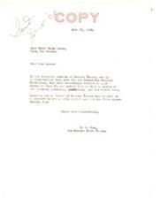 ["The letter acknowledges receipt of a letter from Miss Mabel Dodge Luhan and assures her that it will be brought to Senator Thomas' attention upon his return. The sender expresses that it will be a pleasure to comply with her request."]
