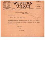 ["This text provides information on different classes of service offered by the Western Union Telegraph Company, including telegram, night letter, day letter, full-rate cables, deferred half-rate cables, cable night letters, and ship radiograms. It also outlines the terms and conditions for sending messages, including liability limits, delivery options, and special terms for each type of service. Customers are advised to check the class of service desired to ensure messages are transmitted correctly."]