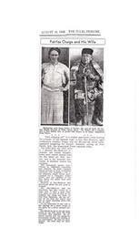 ["An Osage Indian named Hay-Shock-ey married Maude Grayum of Tulsa and they were looking for a Spanish-style house to buy. They faced legal issues in Fort Smith, Arkansas, with their interpreter and maid being released from jail. Maude was unsure about dropping a lawsuit against authorities. They rented an apartment and planned to have a good home with land for Hay-Shock-ey's horse. They also planned to visit Hot Springs for his stomach ailment. Hay-Shock-ey seemed amused by the situation and did not speak English, while Maude did not speak Osage."]