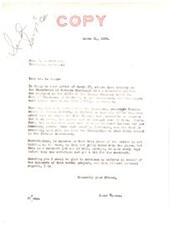 ["The letter confirms that a favorable opinion was rendered on the title to the Indian Hospital being conveyed to the government, but further proof is required to show that the Mayor and City Council have authority to execute the deed. Despite this, the project is still moving forward and it may take around sixty days before a bid for the contract can be advertised. Senator Elmer Thomas expresses willingness to continue supporting the project."]