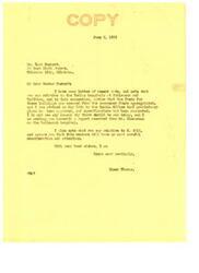["Dr. Carl Puckett received a letter from Elmer Thomas regarding Indian hospitals in Tahlequah and Talihina, stating that funds were secured and plans approved. Thomas also mentioned consideration of S. 4516 and sent a report on the Talihina hospital."]