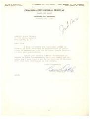 ["The letter is from Baine Dall, a doctor from Oklahoma City General Hospital, expressing gratitude to Senator Elmer Thomas for his assistance in appointments of physicians at Talihina Indian Hospital. Dall requests further information on the appointments and hopes to reciprocate the Senator's kindness in the future."]