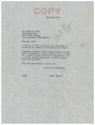 ["James H. Hyde, Superintendent of Crow Creek Agency in South Dakota, sent a valuable Indian War Club to Elmer Thomas, Chairman of the Senate Committee on Indian Affairs in Washington, D.C. The club will be placed in the Senate Committee on Indian Affairs as part of a growing collection of Indian goods, wares, and trophies. The Indians from the Big Bend district of the reservation donated the war club for use in the Senate Public Committee rooms."]