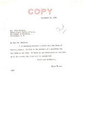 ["Elmer Thomas is writing to John Collier, Commissioner of Indian Affairs, requesting information regarding the election of a committee for Joe Simon's Tribe in Mayetta, Kansas. Thomas asks for any relevant information Collier can provide on the matter."]