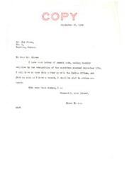 ["The letter is a response to Joe Simon's inquiry about the recognition of a committee elected on September 17th. The sender, Elmer Thomas, mentions that he will need to discuss the matter with the Indian Office before providing further information. Thomas expresses his best wishes and signs off as a friend."]