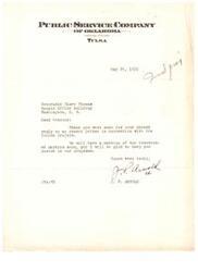 ["The author is thanking Senator Elmer Thomas for his prompt reply to a recent letter regarding an Indian project. They mention a upcoming meeting with interested parties and offer to keep the Senator updated on their progress."]