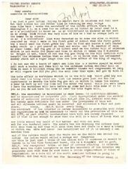 ["The writer, Wm Blackhawk, is a Native American from Oklahoma who is frustrated with the lack of support and meaningful legislation for Oklahoma Indians. He criticizes a bill for Indian welfare as being ineffective and a waste of time and money. He questions the authority given to the Secretary of the Interior to make decisions about Indian affairs and feels that the Oklahoma Indians have no say in their own well-being. Blackhawk believes that the government has been taking advantage of Native Americans for years and calls for better treatment and support."]