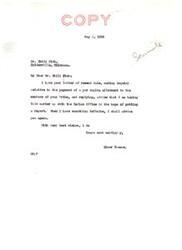 ["Elmer Thomas received a letter from Chili Fish inquiring about a per capita payment for the members of the Seminole Tribe. Thomas is following up on the matter with the Indian Office and has also written to Commissioner John Collier for advice on the issue."]