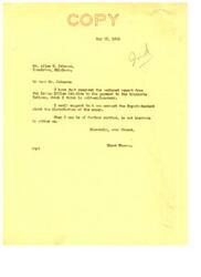 ["Senator Elmer Thomas received a report regarding the payment to the Wyandotte Indians, and instructed Allen C. Johnson to contact the Superintendent for distribution of the funds. The Assistant Commissioner of Indian Affairs confirmed that funds were authorized for distribution to members of the Wyandotte Tribe. The Act of August 7, 1935 allowed for the withdrawal of funds for the tribe, and the General Accounting Office had made a settlement for the funds to be placed to the tribe's credit. Formal authority for distribution would be issued soon."]