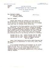["The letter from the Commissioner of Indian Affairs to Mrs. William M. Newton addresses her inquiry about the status of the Cherokee Tribal Claims and the progress under the Oklahoma Indian Welfare Act. The letter explains that some Cherokee claims have been dismissed, but there is a resolution pending in Congress to reinstate certain cases. It also mentions that applications for credit associations under the welfare act are being processed, with a focus on individual case merit. Mrs. Newton is advised to contact A. C. Monahan in Oklahoma City for further information."]