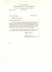 ["The Assistant Commissioner of Indian Affairs informs Senator Thomas that the total enrollment at the Eastern Cherokee Reservation school has increased by 129 children since 1934, with no truant officer employed for the first time. The Cherokee children are eager to receive the education offered at the school."]